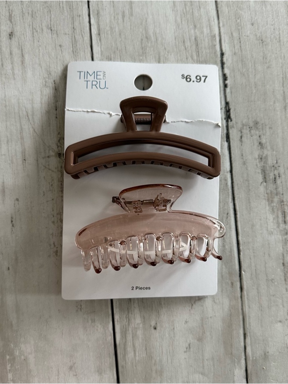 NEW WITH TAGS TIME & TRU NEUTRAL HAIR CLAW CLIPS SET